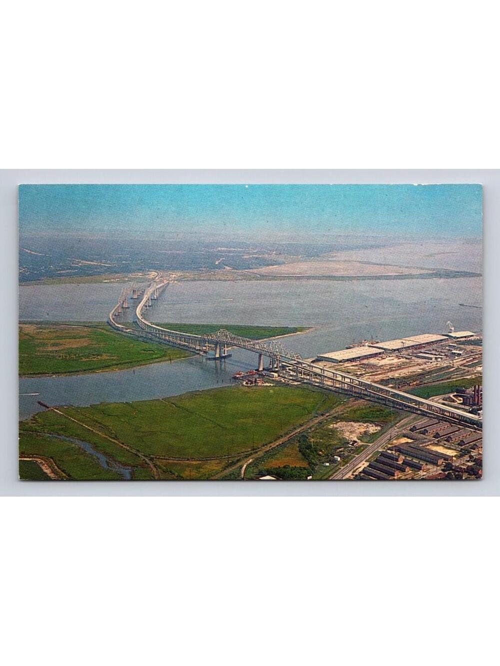 Aerial View Of The Cooper River Bridges Charleston South Carolina Postcard